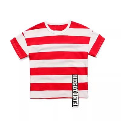 Boys' Short Sleeve Red Striped Set